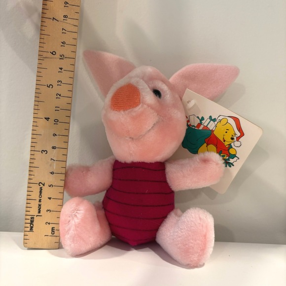 Vintage 1991 Sears Piglet Plush Christmas Holiday‎ Disney Beanbag Toy - Picture 10 of 12